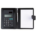 Leatherette Memo Pad with Solar Calculator and Pen